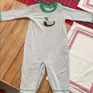 Gray Duck Print Kids Bodysuit